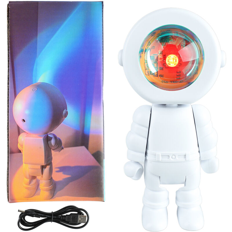 Romantische Astronauten-roboterlampe, Led-lichtprojektor Für Schlafzimmer, Live-streaming, Partyraumdekoration, Touch-ladefunktion, 7 Wechselnde Farben