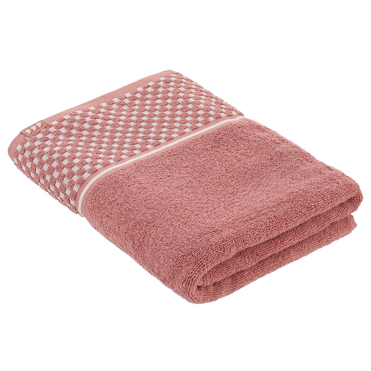 Badehandtuch 70 X 130 Cm, 100 % Baumwolle, Im Vichy-stil – Blush - Tendance