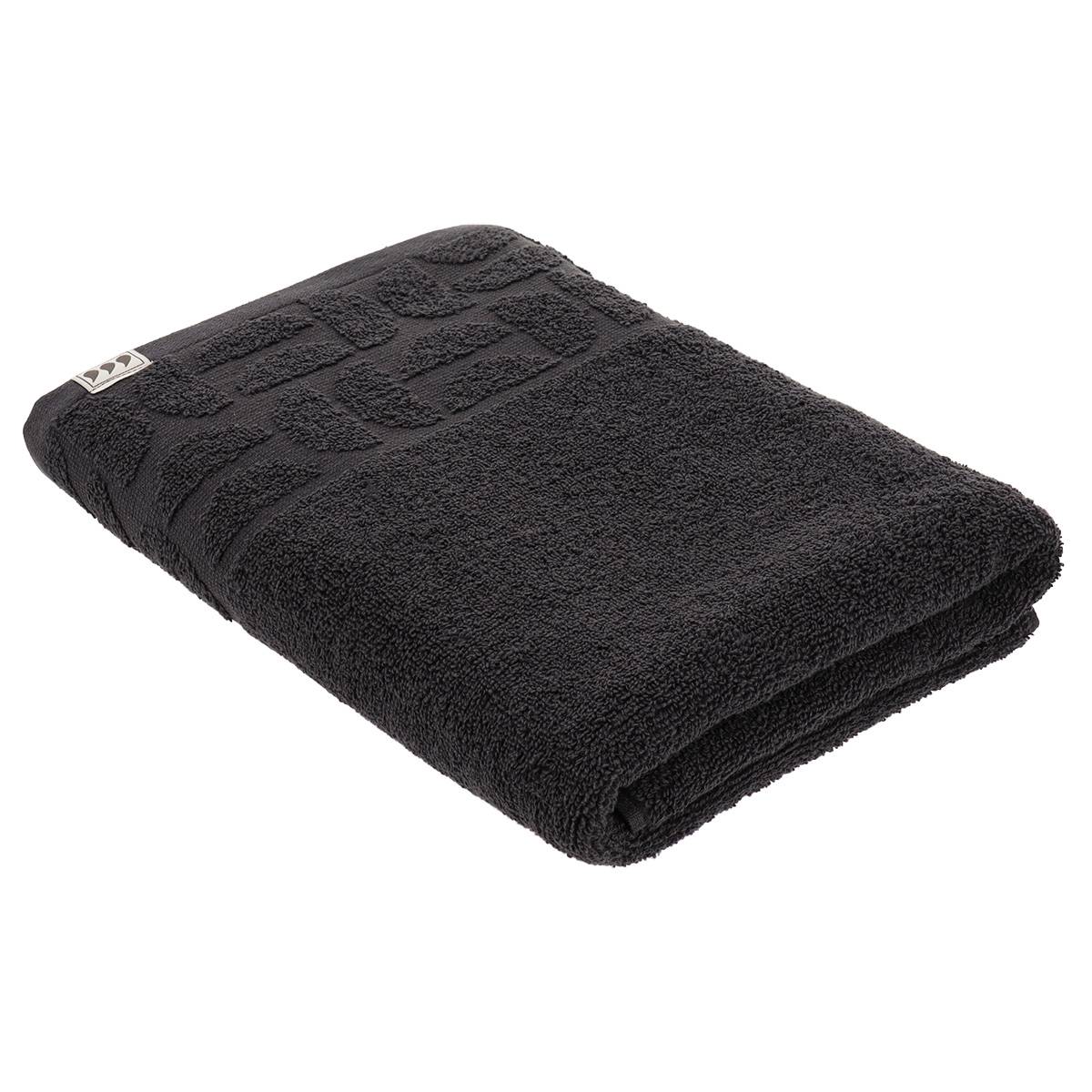 Badehandtuch 70 X 130 Cm, 100 % Baumwolle, Tribal-totem-muster – Anthrazitgrau - Tendance