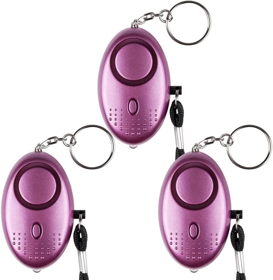 Notfall Persönlicher Alarm [3er Pack] Qoosea Scream Safesound Alarm 140db Led Taschenlampe Für Kinder/frauen/senioren/student Self Defense Schutz Gesichert (lila)