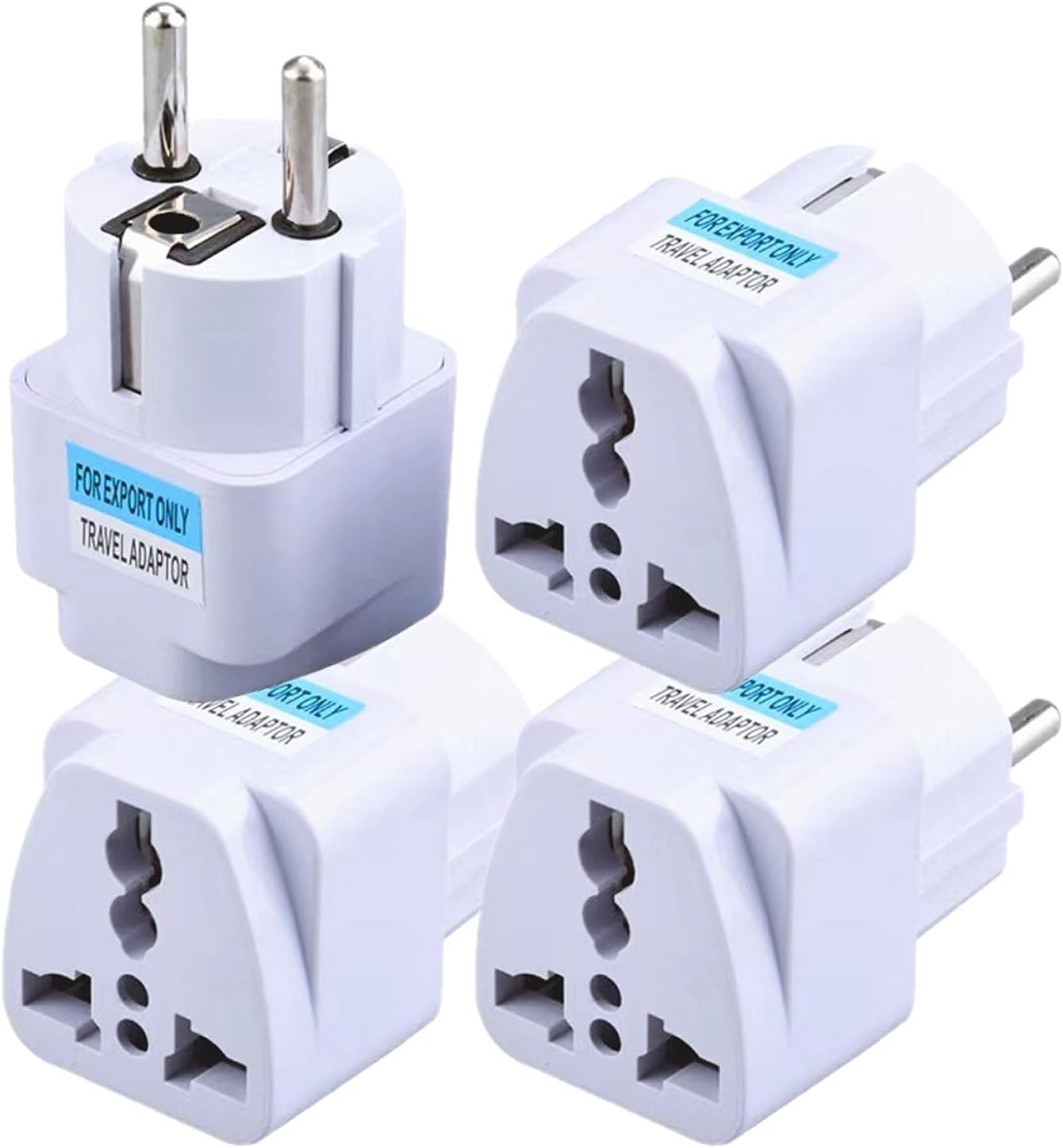 Reisen Adapter Stecker, A/c 250v 10a Universal Adapter, Uk Auf Eu Stecker Adapter, Ru Es Us-umwandlung Europa Netzstecker, Frankreich Schweiz Italien Etc Internationaler Stecker Adapter (4 Pcs)