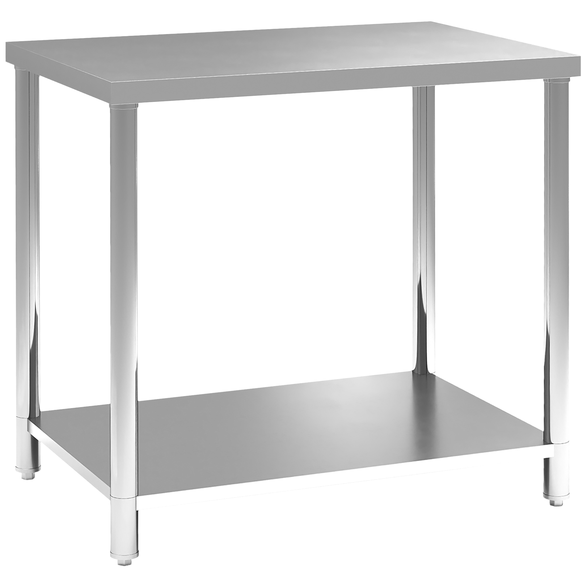 Arbeitstisch Edelstahl Küchentisch Mit 2 Ablagen Für Küche Garage Garten 90 X 60 X 86 Cm Silber