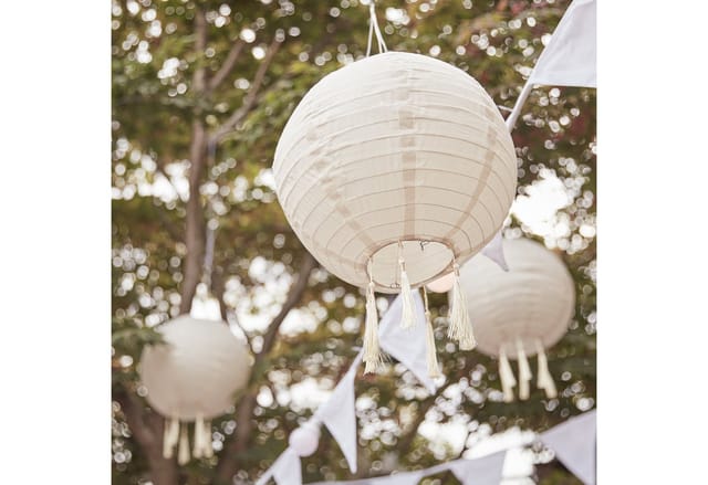 30cm Lucena Solar Lampion crème