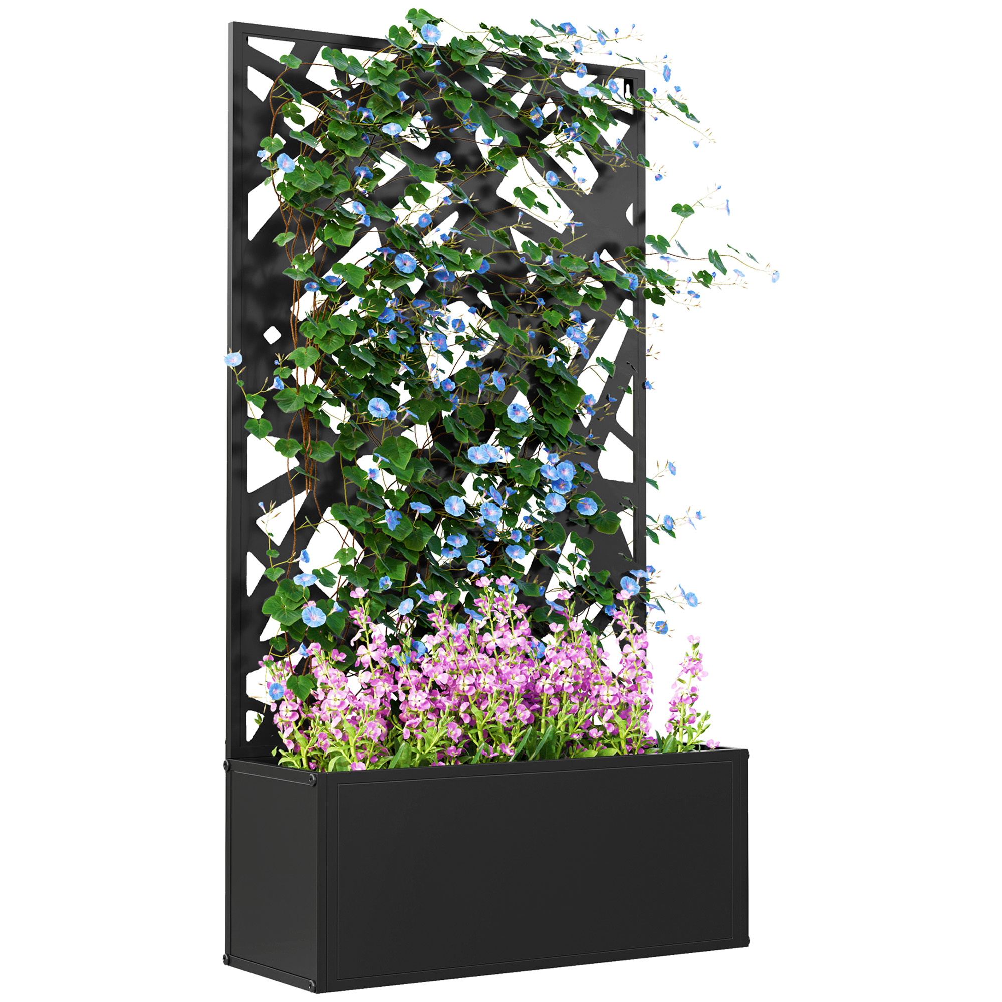 Pflanzkasten Mit Rankgitter Und Sichtschutz Blumenkasten Für Kletterpflanzen 61 X 23 X 113 Cm