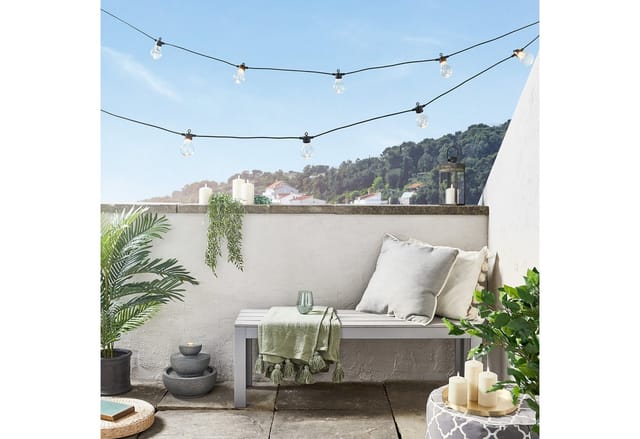 Core Connect 5m 10er Party Lichterkette warmweiß koppelbar schwarzes Kabel