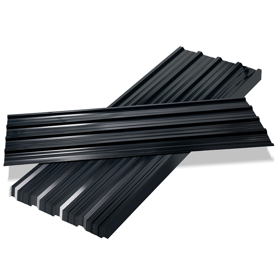 Tolletour 12 Stück Dachblech Trapezblech Profilblech Platten Aus Metall, Inkl. Schnittfester Handschuhe, 129x46 Cm, 0,25 Mm, 7 M², Anthrazit