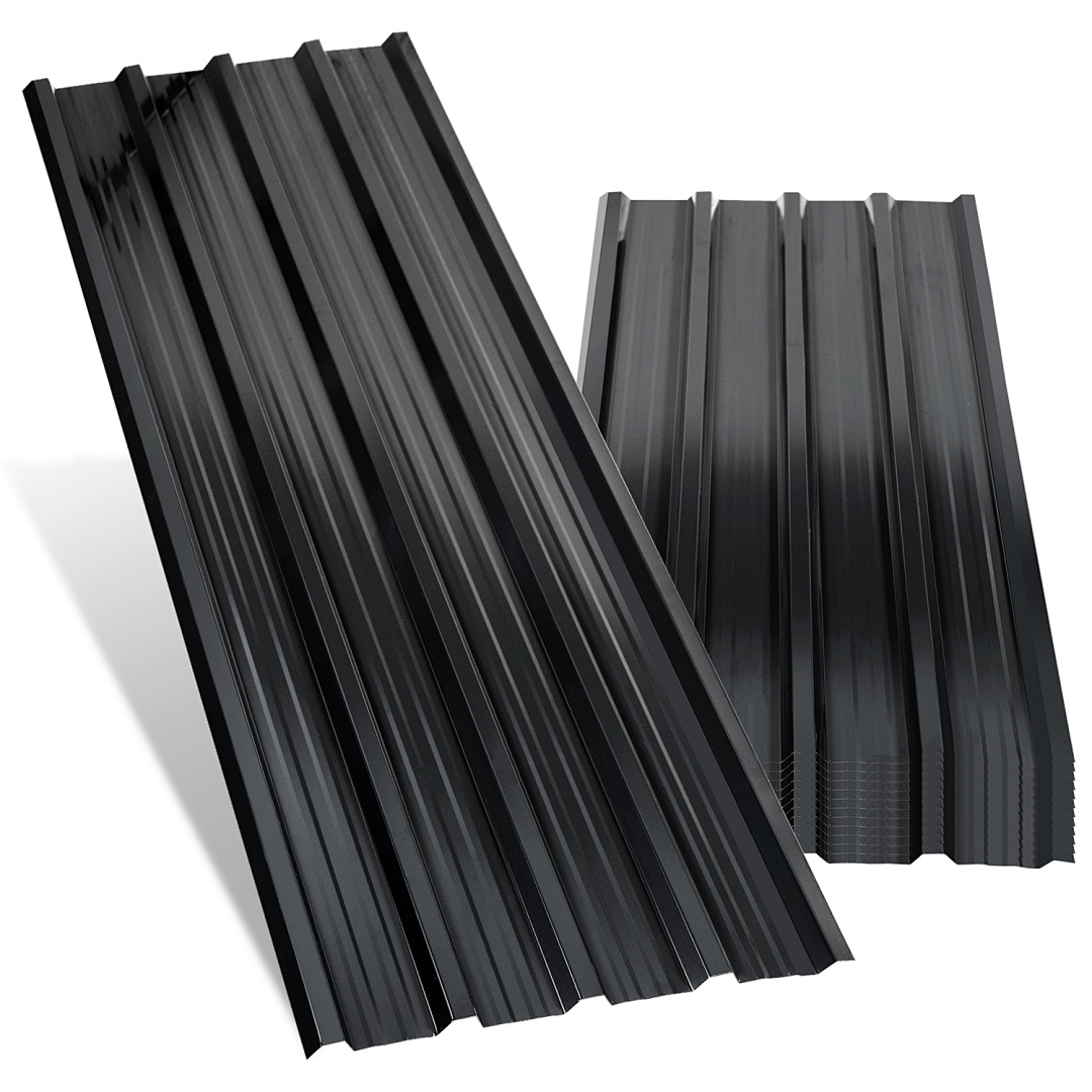 Tolletour 36 Stück Dachblech Trapezblech Profilblech Platten Aus Metall, Inkl. Schnittfester Handschuhe, 129x46 Cm, 0,25 Mm, 21 M², Anthrazit