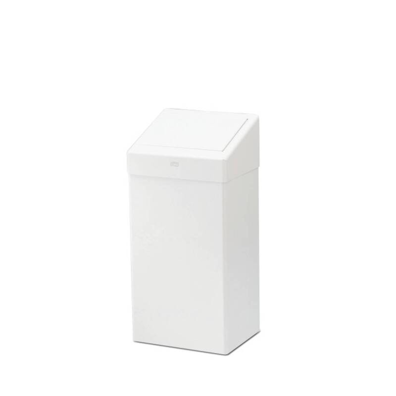 [gebraucht] B-ware Tork Mülleimer Abfallbehälter 50l Metall Weiß Handtuchbehälter 341x706x258mm