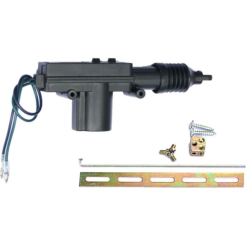 Schwarzes Auto, Universell, Robuster Kunststoff, Elektrischer Türschlossantrieb, 2-adrig, 12v, Zentralverriegelung, Fernbedienung.