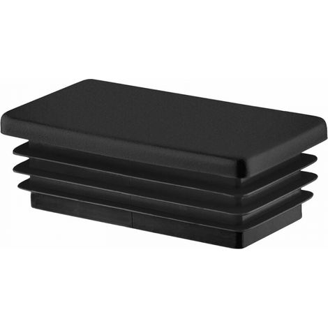 Stück Rechteckige Rohrstopfen 60x30 Mm, Schwarz, Kunststoff-endkappen