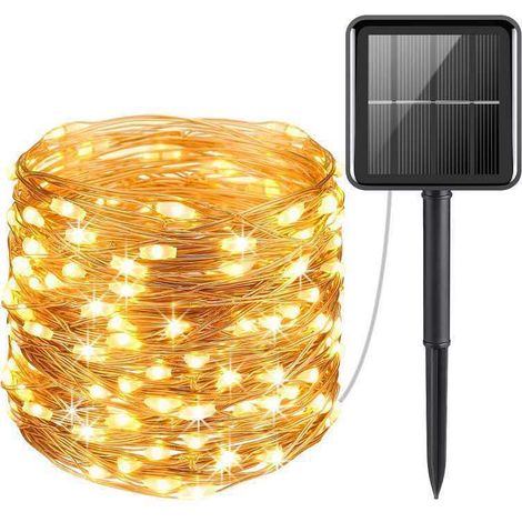 Solarbetriebene Lichterkette, 10 M, 100 Leds, 8 Modi, Schutzart Ip65, Geeignet Für Weihnachtsbäume, Gärten, Balkone Und Dekorationen