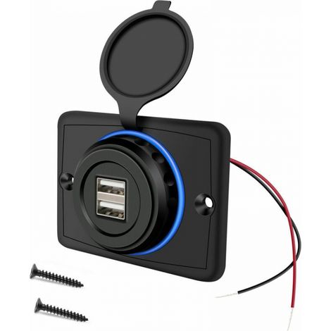 – Duales 12-v-usb-ladegerät Mit 2 Anschlüssen – 3,1 A – Intelligenter Schutz – Wasserdicht Und Robust – Für 12-24-v-fahrzeuge
