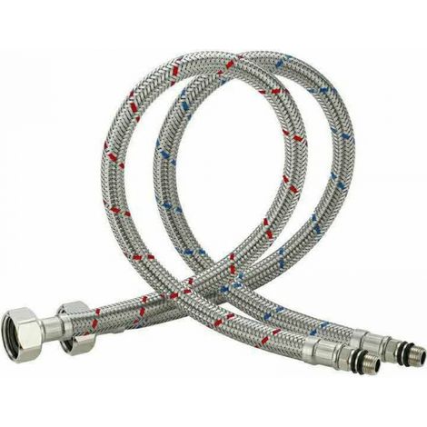 – 100 Cm Langer, Flexibler Edelstahlanschluss – Temperaturbeständigkeit 0-90℃ – Durchflussmenge 28 L/min – Kompatibel Mit Küchen- Und Badezimmerarmaturen