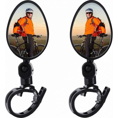 Stück Fahrrad-rückspiegel, Fahrradspiegel, 360° Verstellbar, Für 15-35 Mm Lenker, Fahrradlenkerspiegel, Fahrradspiegel Für Radfahren, Mountainbiken, Elektroroller (links + Rechts)