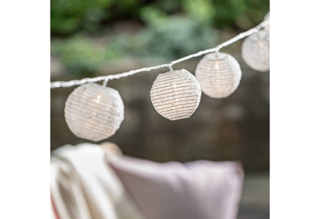 20er Lampion Lichterkette Cut-Out Muster koppelbar wetterfest