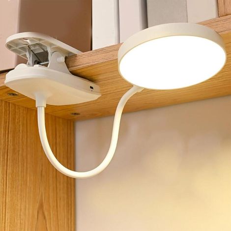 Leselampe Mit 20 Leds, Wiederaufladbare Klemm-leselampe, 4000 Mah Akku, 360° Flexibler Lampenhals, Ideal Zum Lesen Im Bett.