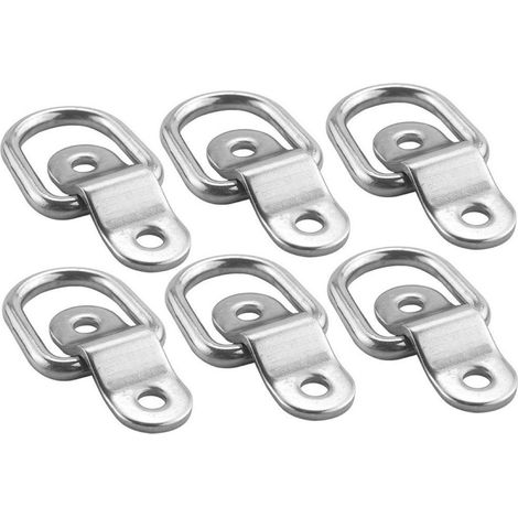 – Set Mit 8 Verzinkten D-ringen Aus Stahl – Tragkraft: 544 Kg – Schnelle Befestigung An Metall Oder Holz – Zur Ladungssicherung Auf Anhängern