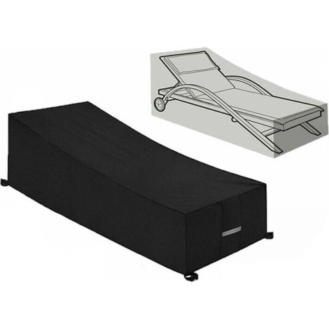 Stück Werbe-schutzhülle, Wasserdicht, Winddicht, Uv-beständig, 210d Oxford-gewebe, Für Sonnenliegen/deckstühle (200 X 70 X 40/80 Cm) – Schwarz