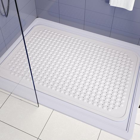 Rechteckige Duschmatte (70 X 40 Cm), Große Rutschfeste Badezimmermatte Aus Pvc, Ideal Für Dusche, Wc Und Fußmassage.