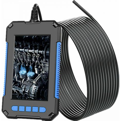 Industrie-endoskop, Digitale Inspektionskamera (1080p Hd), 4,3"-bildschirm, Wasserdichte 5,5-mm-schlangenkamera, 6 Leds, 5 M Langes, Halbstarres Kabel – Blau