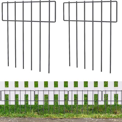 10er-packung Tierzäune, Dekorativer Gartenzaun, Edelstahldraht, Gartenzaun, Für Hunde Und Kaninchen, Erdspieße, Außenzaun 42 X 33 Cm
