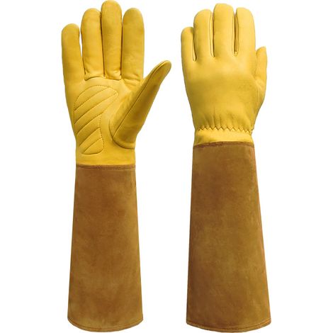 Schutzhandschuhe, Gartenhandschuhe, Stich- Und Schnittfest – Länge 45 Cm, Breite 12,5 Cm – Braun