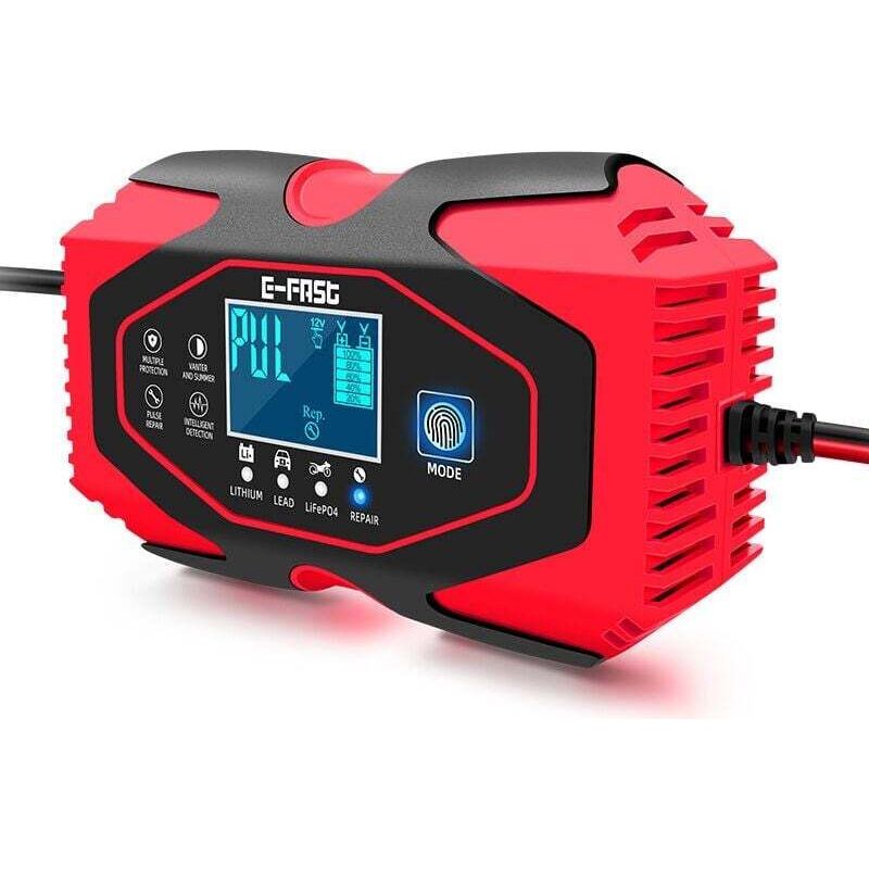 – 12v 6a Lithium-batterieladegerät – 7-stufige Automatische Ladung – Kompatibel Mit Blei-säure- Und Lithiumbatterien – 160x100x50mm