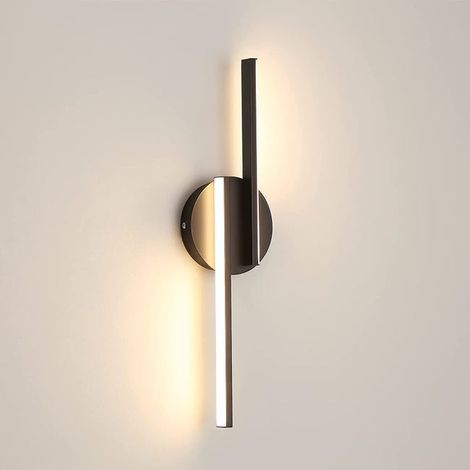 Moderne Led-wandleuchte Aus Aluminium Für Wohnzimmer, Flur, Badezimmer, Treppenhaus, Als Nachtlicht (schwarz), 3000 K