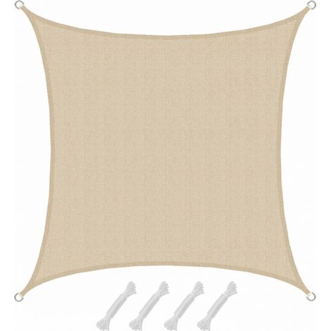 3x3m Hdpe Quadratisches Uv-sonnensegel, Sonnenschutz, Beige Garten-sonnensegel