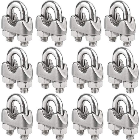 M4-packung Mit 12 Edelstahl-drahtseilklemmen Für 4-mm-drahtseile