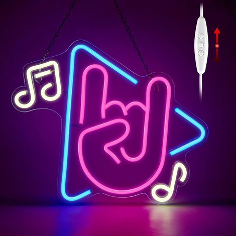 Neon-nachtlicht, Beleuchtetes Mikrofon-schild Mit Dimmer, Wanddekoration Für Studio, Karaoke, Bar, Spielzimmer, Schlafzimmer, Geschäft