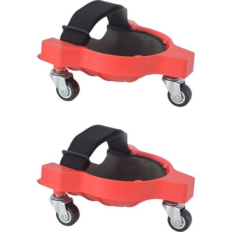 Zwei Paar Flexible Knieschoner Mit Rollen Für Gärten, Baustellen, Rot