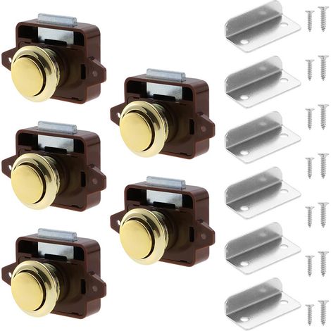 – Möbelriegel Aus Zinklegierung – Nickel-finish – Druckknopfverriegelung Für Wohnmobiltüren Und -schränke – Einfache Montage
