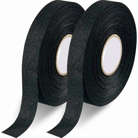 Stück 10 M X 15 Mm Gewebe-isolierband, Schwarzes Flanell-klebeband Für Kabelbäume, Hitzebeständiges Kfz-kabelband Für Elektriker, Auto-, Motorrad- Und Motorkabel