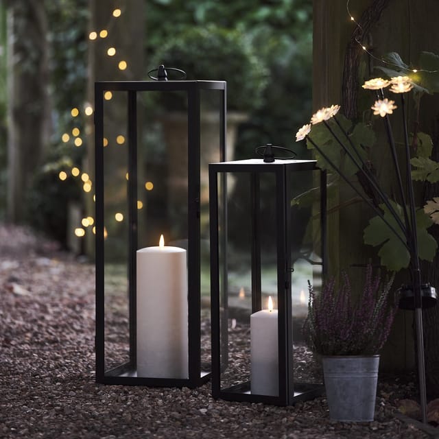 Großes Bowen Gartenlaternen Duo mit TruGlow® Outdoor Kerze