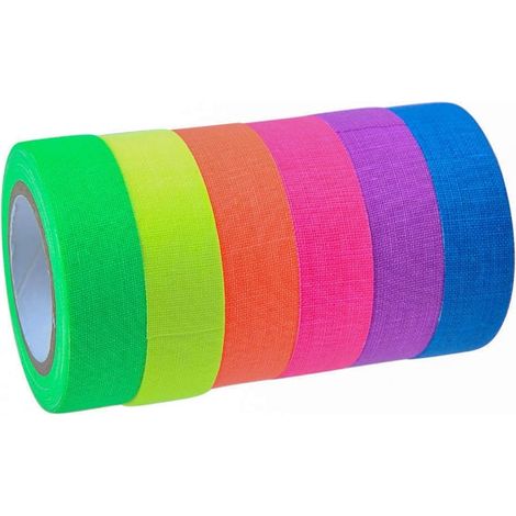 Set Mit 6 Fluoreszierenden Bändern In 6 Farben, Uv-schwarzlichtreaktive Neonbänder Für Partydekorationen