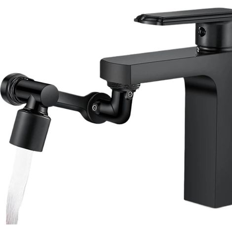 Extended Tap 1080 Schwenkbarer Spritzschutz Schwenkbarer Wasserhahn Sprühgabel - Dualmodus [schwarz]
