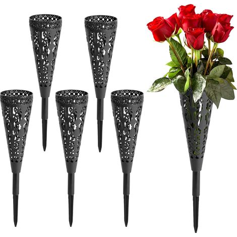 Set Aus 6 Trauervasen, Gedenkvasen, Zur Friedhofsdekoration, Rasendenkmal.