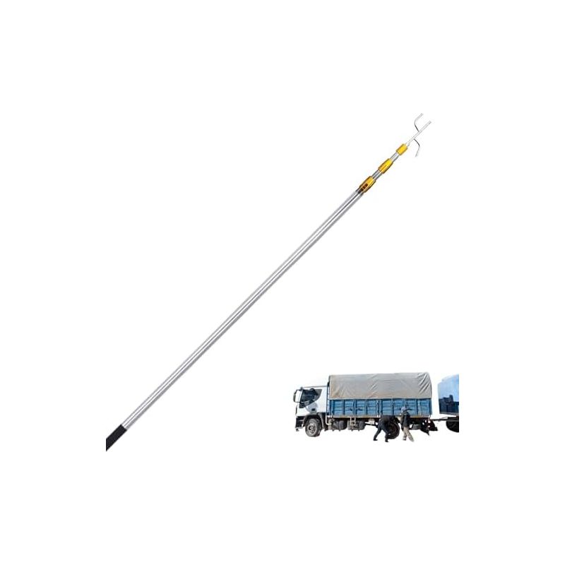 Teleskop-ladestangen-set Für Lkw-ladeflächen, 1,5 M Ausziehbare Stange Mit Magnethaken Für Transporter, Rostbeständige Ladestange, Gelb
