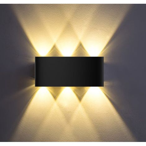 Led-außenwandleuchte, 958 Lumen, Warmweiß, Schwarz