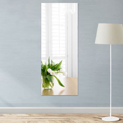 – Selbstklebender Wandspiegel 40 X 122 Cm – Flexibles Acrylglas, 0,3 Mm Dick – Einfach Auf Glatten Oberflächen Anzubringen – Für Badezimmer Und Wohnzimmer