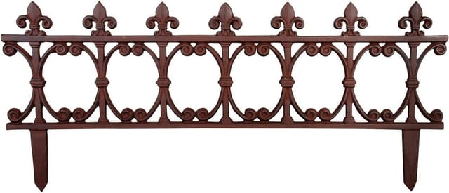 Beetzaun Beeteinfassung Gusseisen Antik-Braun 82x36cm Beetumrandung Ziergitter