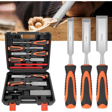 10-teiliges Holzbearbeitungs-stechbeitel-set, Set Mit 10 Holzstechbeiteln, Schärfhilfe, Schleifstein Und Aufbewahrungskoffer Für Die Holzbearbeitung, 1/4" - 1-1/2", Zum Schnitzen