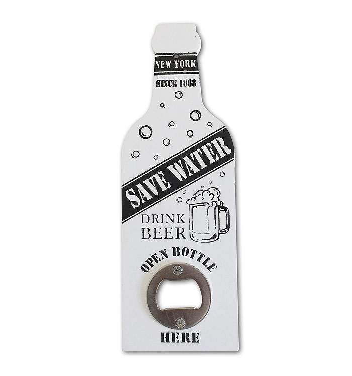 Flaschenöffner SAVE WATER - DRINK BEER New York Vintage Wandflaschenöffner
