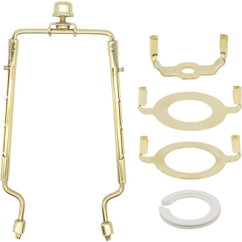 Lampenschirm-set In Harfenform, 20,3 Cm, Höhenverstellbar, Metallständer Mit Mehreren Adaptern Für Die Kompatibilität Mit Verschiedenen Lampenfassungen, Einschließlich Eines E14-adapters (gold)