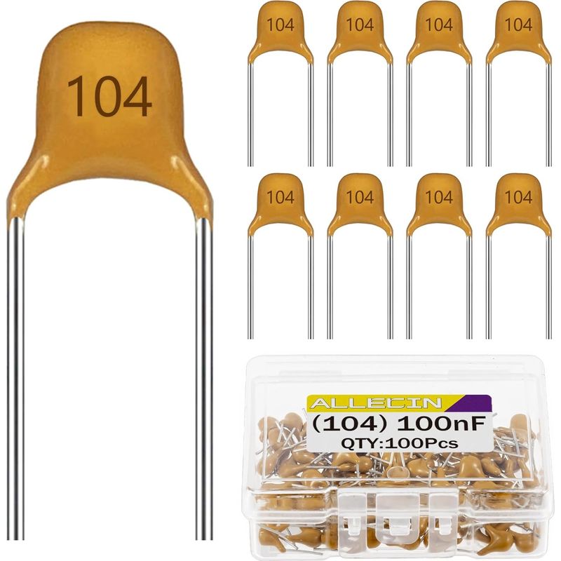 100 Μf Keramikkondensator – Elektronisches Bauteil – 50 V Spannung – 100 Nf Kapazität – Für Leiterplatten Und Haushaltsgeräte – Mehrlagig – 0,6 X 0,4 Cm