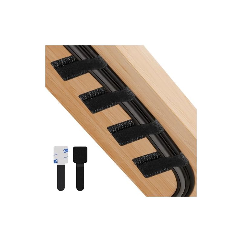 Kabelmanagement Für Unter Den Schreibtisch. Verstellbare Kabelabdeckung Mit Klettverschluss (90 X 30 Mm). 50-teiliges, Wiederverwendbares Organizer-set Für Pc, Fernseher, Dvd-player Usw.
