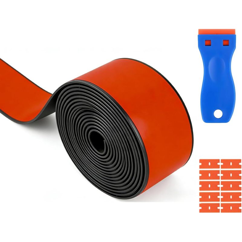 Selbstklebender Gummistreifen, 40 Mm X 2 Mm X 5,5 M, Epdm-neoprenplatte, Mit Abstreifer Und Zubehör, Für Die Garage