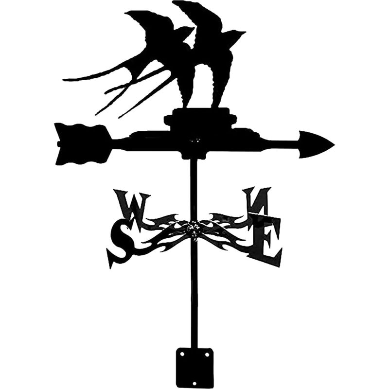 Wetterfahne Aus Metall, Schwalbenpfeil-ornament, Schwarz, Für Gartenzaun Und Pergola