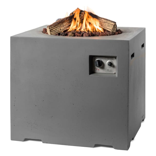 Happy Cocooning Lounge & Dining Feuertisch quadratisch grau 760 x 760 x 670 mm